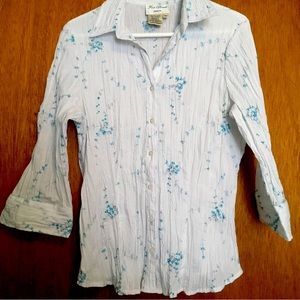 Vintage white floral blouse